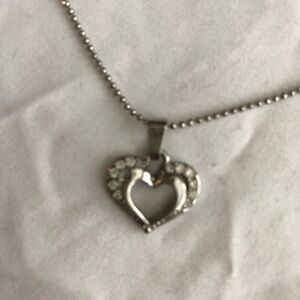 Elegant Silver Heart Pendant Necklace - costume jewelry